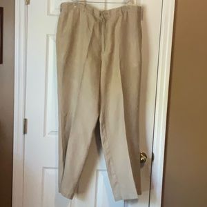 J. Crew Men’s 100% Linen Beige Relaxed Fit Pants Trousers Size 38/32